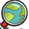 Icon: Magnifying glass over map