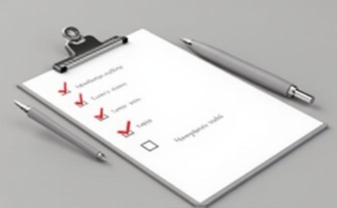 Checklist clipboard with pen
