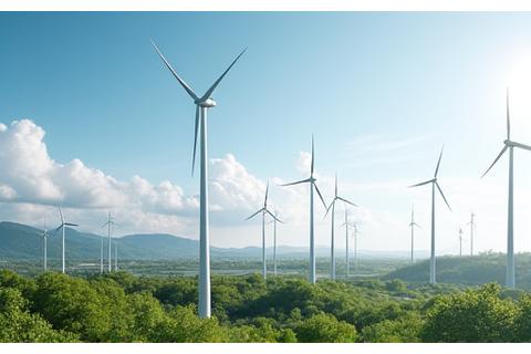 Case study bilde: Fornybar energipark i Norge, med vindmøller og solcellepaneler under en klar himmel, symboliserer rene energiprosjekter.